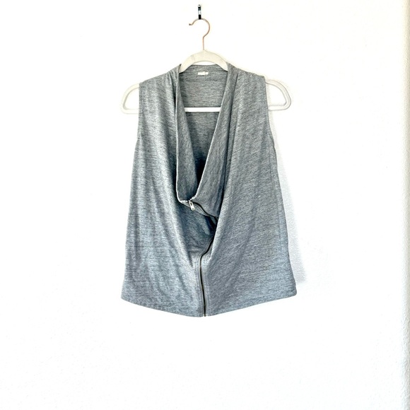 J. Crew Jackets & Blazers - 2 FOR $20 J Crew Gray Zip Up Vest Top Draped Sleeveless Size XS